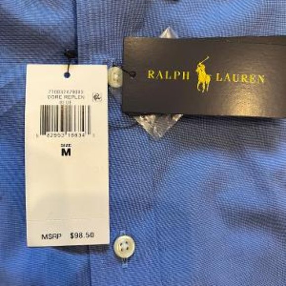 RALPH LAUREN LONG SLEEVE BUTTON DOWN SHIRT MENS BLUE NEW WITH TAGS DESIGNER - Picture 2 of 3